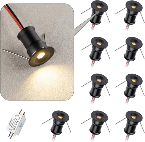 Miniatura 9 de Mini foco LED 902 de 120°, DC12V 1W, 80Ra, 75lm, tamaño pequeño, instalación empotrada, adecuado para iluminación de gabinetes como gabinetes