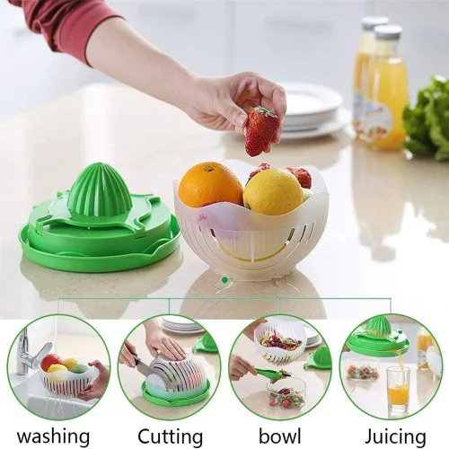 Miniatura 2 de Tofern Cortador de ensalada a presión y exprimidor multifuncional de frutas y verduras