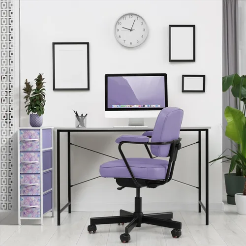 Miniatura 5 de Sorbus Cómoda Estrecha para Niños con 4 Cajones - Cajonera de Almacenamiento Vertical Delgada con Marco de Acero, Superficie de Madera y Tinte