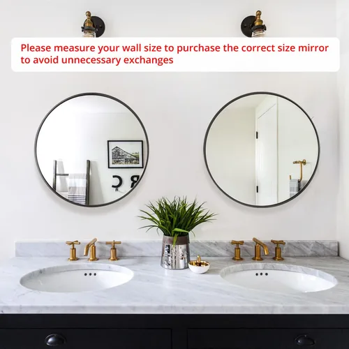 Miniatura 2 de Fabuday Espejo circular negro para pared de 20 pulgadas, espejos redondos para baño, entrada, sala de estar, pasillo, decoración de dormitorio
