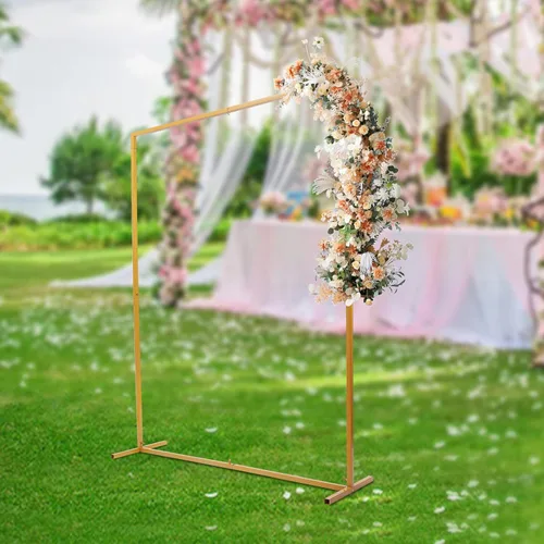 Miniatura 4 de Soporte cuadrado de metal para arco de boda con bases, 6.5 pies de fácil montaje, arco de jardín cuadrado de metal para bodas, bar, mitzvá, fiesta