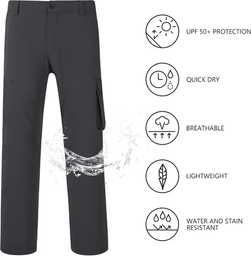 Miniatura 3 de BASSDASH Pantalones cargo de pesca para hombre, resistentes al agua, de secado rápido, ligeros, UPF 50+ para senderismo al aire libre, pantalones