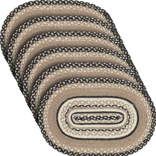 Miniatura 9 de VHC Brands Sawyer Mill, Dining Table Placemat, Braided Jute, Oval, Charcoal Creme, 10x15, 8 Pack 8 Pack