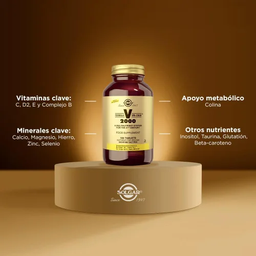Miniatura 4 de Solgar Formula VM-2000 (Sistema multinutriente), 180 comprimidos - Múltiple de calidad premium - Contiene zinc - Apoya un sistema inmunológico
