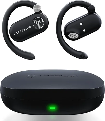 TREBLAB X-Open - Auriculares inalámbricos True Open Ear de oído abierto, comodidad ligera, ajuste detrás de la oreja, sonido envolvente, micrófono
