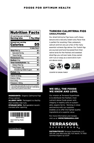Miniatura 2 de Terrasoul Superfoods Higos orgánicos de esmirna turca, 6 libras (paquete de 3), sin azúcar añadido, sin sulfuro, perfectamente secos