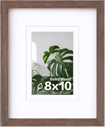 Miniatura 226 de Egofine - Portarretratos de 4 x 6 pulgadas, de madera maciza con plexiglás, para fotos de 3.5 x 5 con paspartú o de 4 x 6 sin paspartú, para colocar