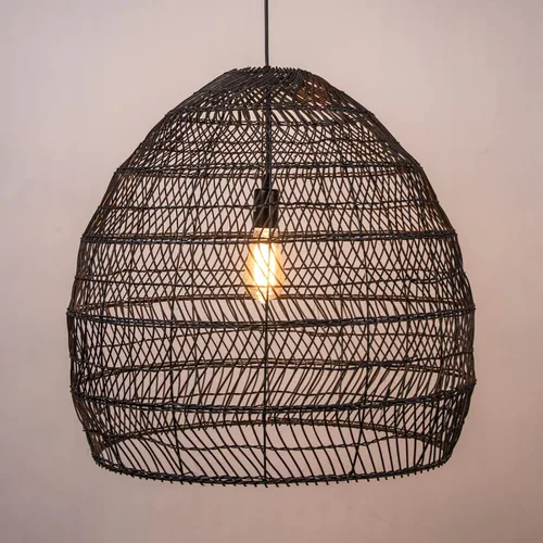 Miniatura 12 de Arturesthome Lámpara colgante de techo tejida rústica de 15.7 pulgadas, candelabros de ratán, luz colgante para casa de campo, cocina, isla y comedor