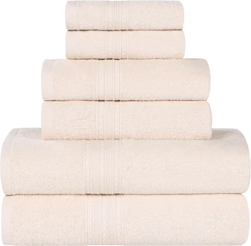 Miniatura 91 de Superior Juego de 6 toallas de mano de algodón ecológico, toallas pequeñas para spa, hotel, baño de invitados, cocina, secado rápido, suave