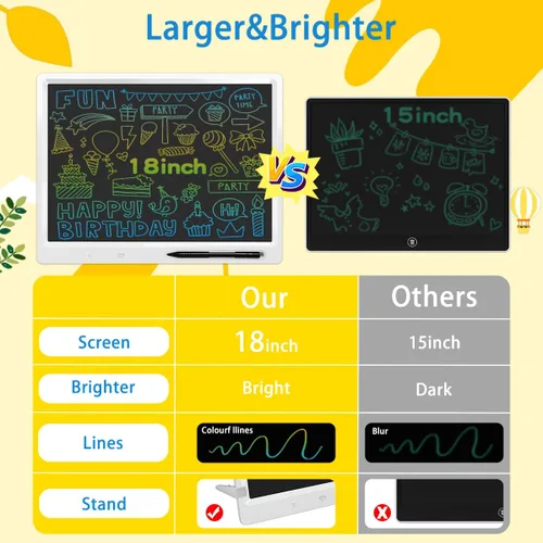 Miniatura 3 de Tableta de escritura LCD de 18 pulgadas para niños y adultos, tableta de dibujo grande 18 Inch Large Drawing Tablet with Stand, Screen-Free Travel