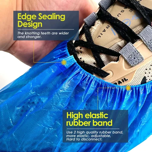 Miniatura 3 de Fundas para zapatos desechables reciclables, paquete de 200 (100 pares) de 15.7 pulgadas, fundas higiénicas para zapatos y botas impermeables