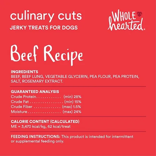 Miniatura 3 de WholeHearted by Petco Culinary Cuts Receta de carne seca para perros golosinas de 16 onzas