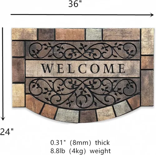 Miniatura 2 de Tapete de entrada para interiores y exteriores, tapete de puerta para entrada, tapete de bienvenida de entrada frontal, tapete de puerta Semicírculo