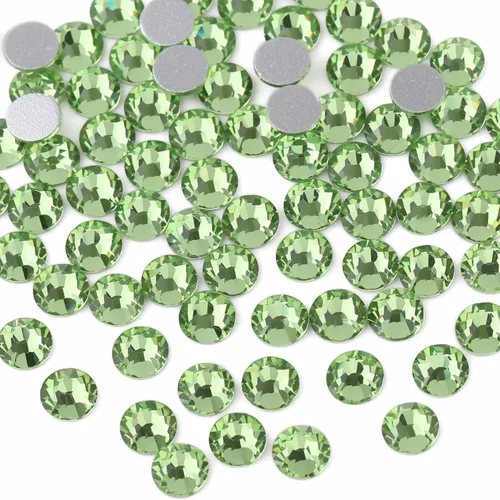 Miniatura 39 de Beadsland 1440 diamantes de imitación de cristal con parte trasera plana, gemas redondas, ámbar, SS3, 0.047-0.055 in
