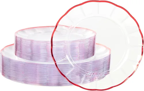 Miniatura 18 de supernal 60 piezas Platos de Cumpleaños Negros y Dorados Platos de Plástico para Fiestas y Platos Desechables Elegantes Platos Festoneados