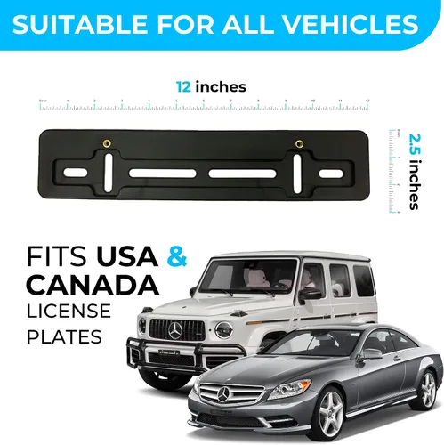 Miniatura 2 de Soporte de montaje de placa de matrícula del parachoques delantero para Mercedes-Benz 2000-2024 + Kit de tornillos y llave