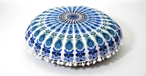 Miniatura 37 de CRAFT KALA Funda de Cojín Grande de Suelo Hippie Mandala Funda de Cojín de Meditación Funda de Puf Redondo Funda de Cojín Bohemia para el Suelo