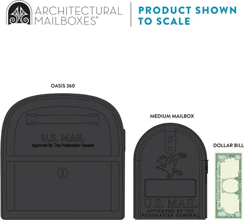 Miniatura 8 de Architectural Mailboxes 6300B-10 Oasis 360 Buzón de paquete con bloqueo, extragrande, negro, 6300B-10 Galvanized steel build with a secure steel