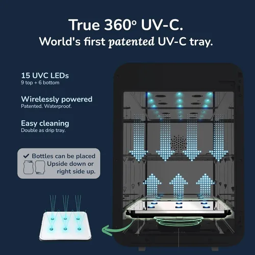 Miniatura 3 de WABI UVC LED 3 en 1 desinfectante y secadora caja de 360° Desinfecta, seca y almacena artículos diarios, equipo de alimentación para bebés