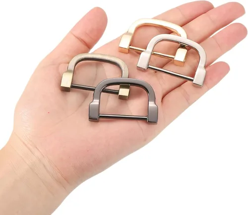 Miniatura 6 de uxcell Anillo en D de herradura en forma de U, hebillas atornilladas (Light Bronze)
