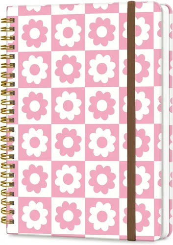 Miniatura 9 de Cuaderno de espiral A5, lindo cuaderno para mujeres y hombres, cuaderno de tapa dura con rayas universitarias para trabajo y toma de notas, 60