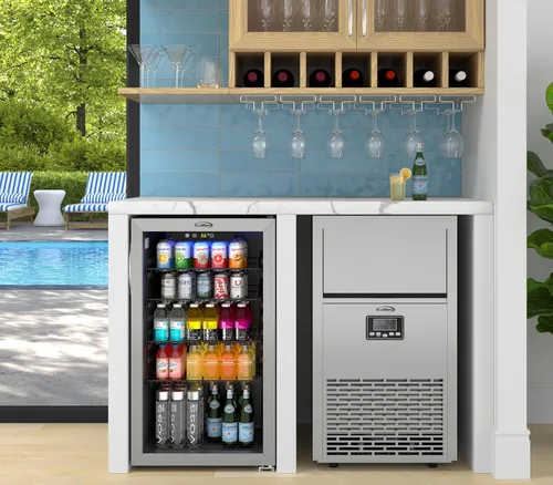 Miniatura 4 de KoolMore Máquina de hacer hielo comercial de 18 pulgadas, hielo creciente de 100 libras/24 horas, almacenamiento de 30 libras, bajo encimera