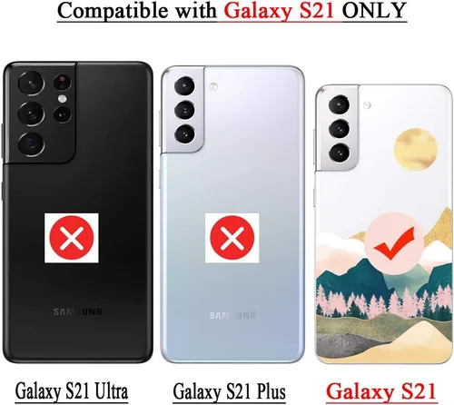 Miniatura 7 de Unov Funda para Galaxy S21, transparente con diseño, ajuste delgado, buen agarre, funda de teléfono en relieve, cubierta protectora a prueba