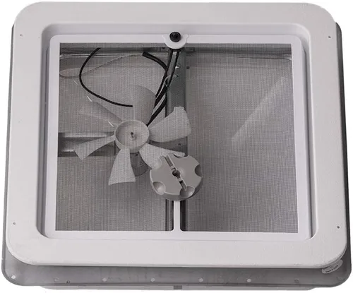 Miniatura 4 de HENG'S INDUSTRIES 71112A-C RV 12V Powered 14" Ventilación de techo con tapa de cuña blanca