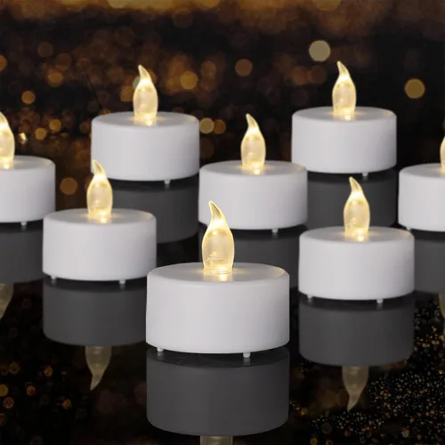 Velas de té sin llama, velas operadas con pilas, paquete de 150 velas votivas LED parpadeantes de larga duración, 200 horas, realistas y brillantes