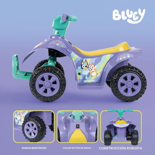 Miniatura 6 de Bluey ATV Quad de 6 V para niños, juguete potente y seguro con batería recargable, conducción hacia adelante y hacia atrás, capacidad máxima