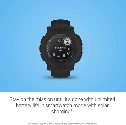 Miniatura 3 de Garmin Instinct 2 Solar, Edición Táctica, reloj resistente para exteriores con GPS, con capacidad de carga solar, construido para todos
