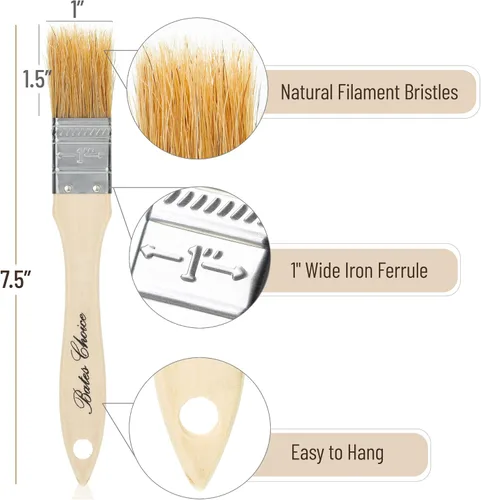 Miniatura 3 de Bates - Pinceles de pintura de cerdas naturales de 1 pulgada, juego de 16 unidades para pintura de astillas, tinte de madera y uso general