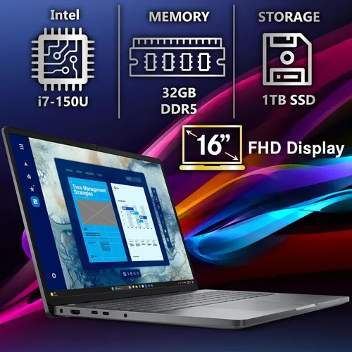 Miniatura 2 de Dell Pro 16 (Reemplaza al Latitude 3550) Laptop empresarial de 16", Pantalla WUXGA, Intel i7-150U, 32 GB de RAM DDR5, SSD PCIe de 1 TB, WiFi 6E +