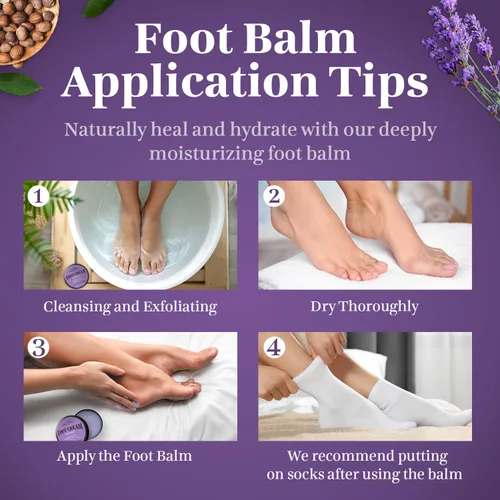 Miniatura 4 de Pumice Valley Crema de bálsamo para pies secos y agrietados, bálsamo hidratante natural para callos y pies secos (paquete de 2, lavanda)