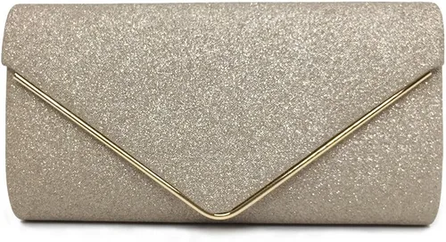 Bolso de noche brillante para mujer, bolso de mano para boda, bolso de novia, bolso de fiesta con cadena desmontable, plateado