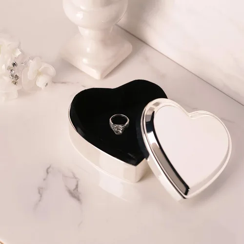 Miniatura 26 de Cherished Moments Caja de recuerdo de joyería de corazón personalizada con cruz grabada personalizada y nombre para regalo de bautizo de bebé