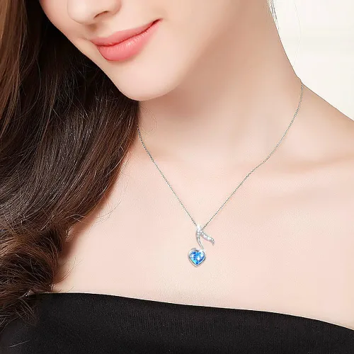 Miniatura 5 de (Dije para collar de nota musical) De plata de ley 925 para mujeres y niñas, 18.0in