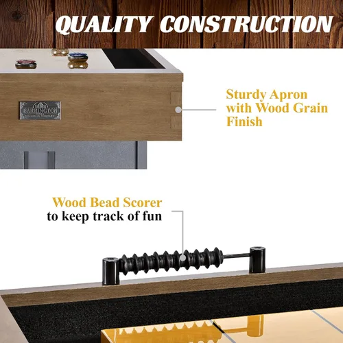 Miniatura 3 de Barrington Shuffleboard Multiple Styles Urban Shuffleboard Game Table Collection, Durable Designs with Puck Set Accessories, Perfect for Family Game