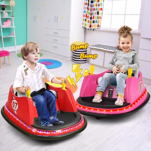 Miniatura 8 de Costzon Auto parachoques para niños, auto eléctrico de 12 V con control remoto, joysticks duales, giro de 360 grados, música, luces intermitentes
