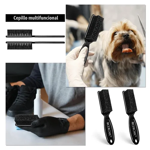 Miniatura 6 de NICEMOVIC Cepillos de peluquero, 10 piezas de cepillo de limpieza de cerdas de nailon con mango de plástico, suministros de limpieza Negro