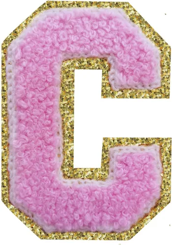 Miniatura 161 de SPRT - Parches de letras de chenilla universitaria con purpurina, parche de letras blancas para planchar con letras del alfabeto para disfraz