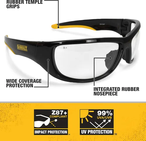 Miniatura 2 de Gafas de Seguridad Dewalt Dominator Dpg94 Unisex Adulto Antideslizantes Polarizadas Espejadas de Goma con Marco Completo