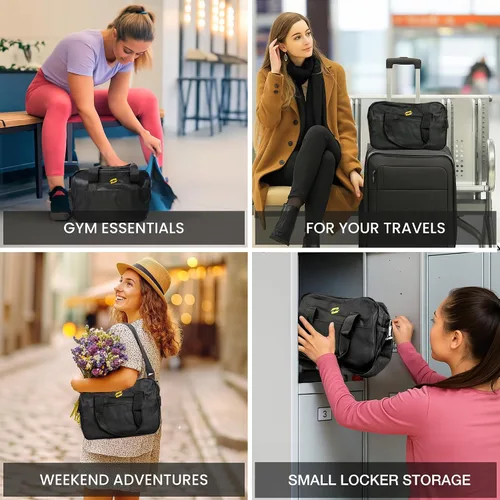 Miniatura 7 de Pequeña bolsa de gimnasio para mujer Bolsa deportiva compacta e impermeable para entrenamiento, viajes o yoga Bolsa de fitness ligera con bolsillo