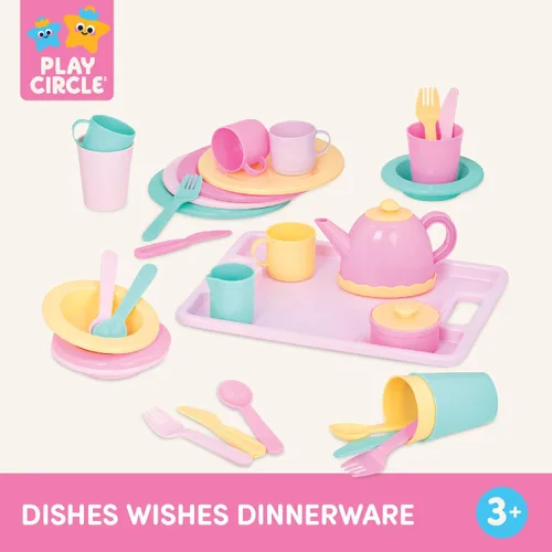 Miniatura 7 de Battat – Play Circle – Juego de Vajilla – Platos, Tazas y Juguetes de Fiesta de Té – Juguetes de Cocina para Niños Pequeños – Juego de Simulación