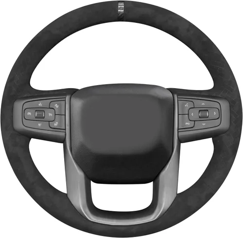 Miniatura 9 de MEWANT Funda para Volante para GMC Sierra 1500 / Sierra 1500 Limited/Sierra 2500 / Sierra 3500/ Yukon (XL) Envoltura de Volante Cosida a Mano