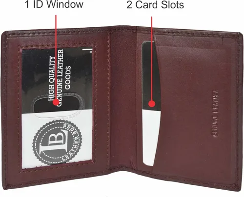 Miniatura 45 de Leatherboss - Cartera delgada y plegable de piel auténtica Soporte para tarjeta de crédito, débito, identificación Compacta y elegante