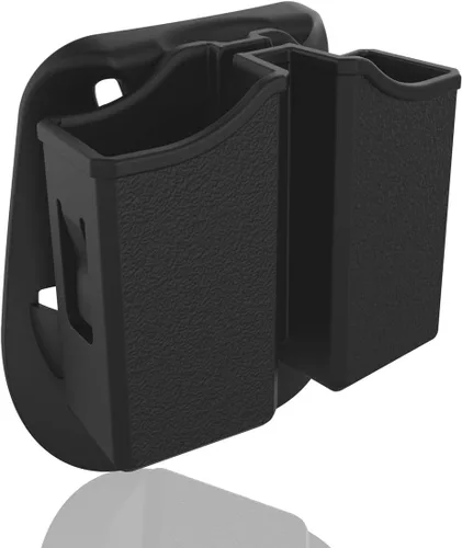Miniatura 8 de Bolsa universal doble para revista, 0.354 in .40 .45 .357 doble pila Mag. Funda de doble pila con clip de cinturón de 1.5 a 2.5 pulgadas para Glock