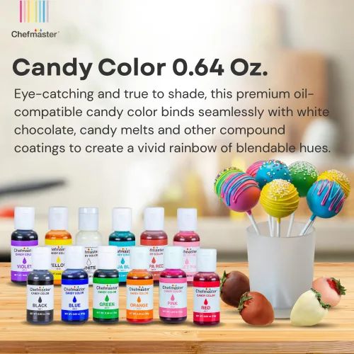 Miniatura 2 de Chefmaster Colorante para Dulces Blanco Tonos Verdaderos A Base de Aceite Tinte de Grado Profesional Chocolate, Fresas, Cake Pops