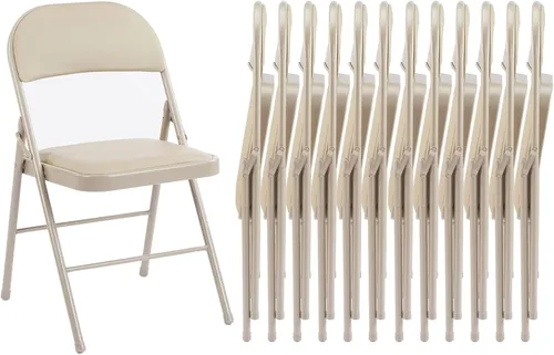 Miniatura 21 de Sweetcrispy Paquete de 4 sillas plegables de plástico para 330 libras, portátiles, metal resistente, fáciles de usar, almacenar, cómodas, para Gris