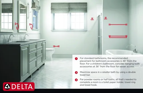 Miniatura 6 de Delta 79646-SS Windemere, Anillo para toalla, Accesorio de baño, 79646-SS Acero inoxidable brillante